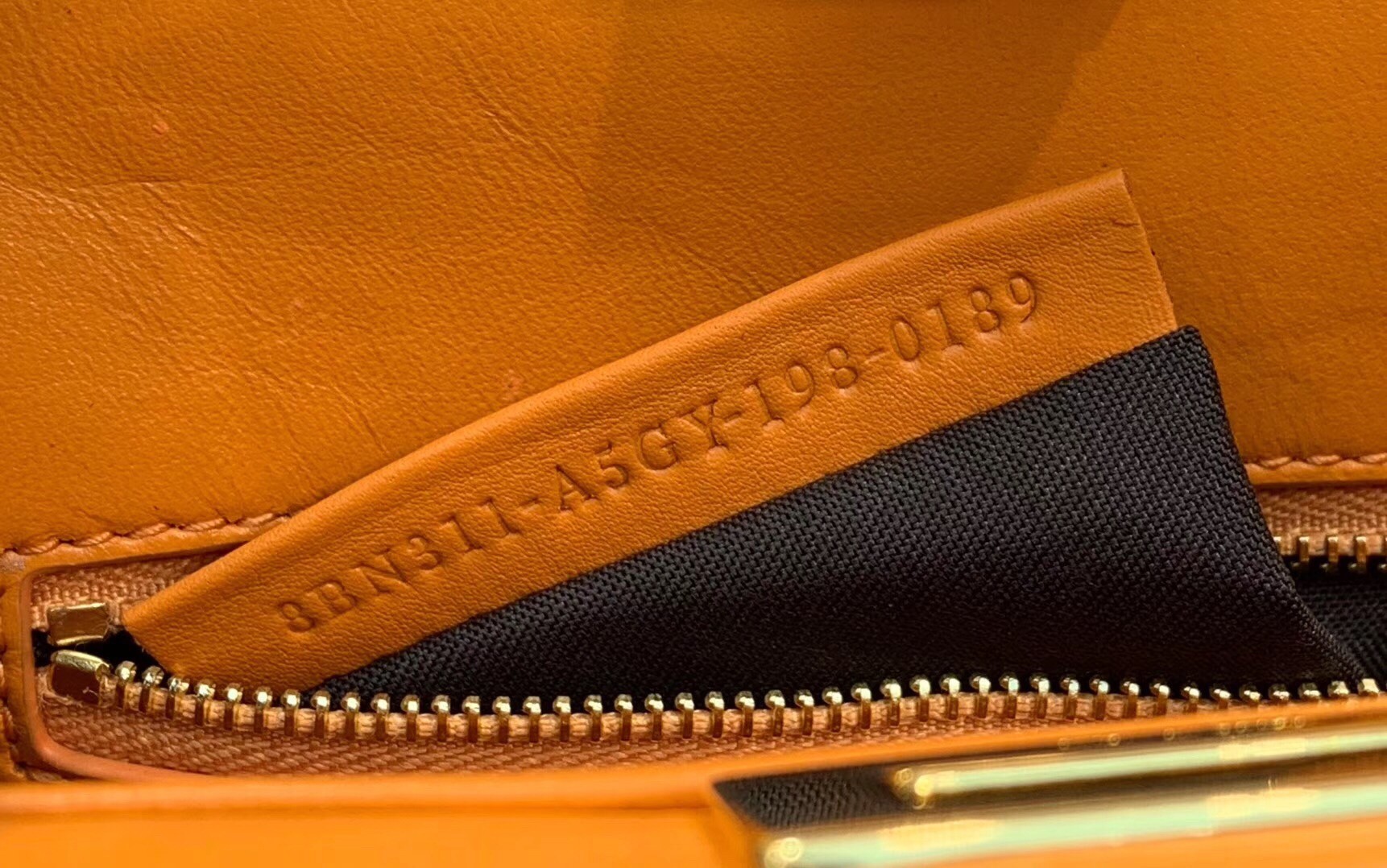 Fendi Peekaboo Mini Pocket Bag In Orange Calfskin 480