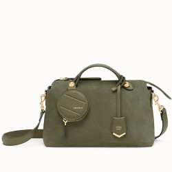 Fendi By The Way Medium Bag In Green Suede 001