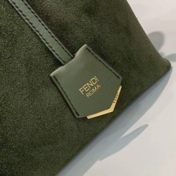 Fendi By The Way Medium Bag In Green Suede 001