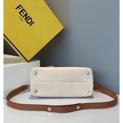 Fendi By The Way Medium Bag In Canvas With Tan Leather 089