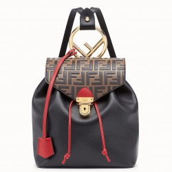 Fendi Logo Embossed Leather Multicolor Backpack  066