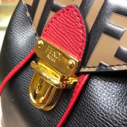 Fendi Logo Embossed Leather Multicolor Backpack  066