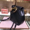 Fendi Black Leather Logo Backpack 097