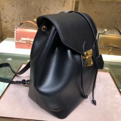 Fendi Black Leather Logo Backpack 097