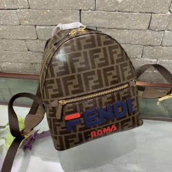 Fendi Brown Glazed Fabric Mini Backpack 583