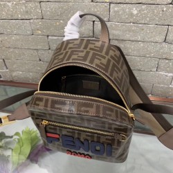 Fendi Brown Glazed Fabric Mini Backpack 583