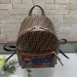 Fendi Brown Glazed Fabric Large Backpack 570