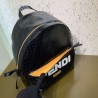 Fendi Black Glazed Fabric Large Backpack 598