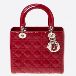 Dior Medium Lady Dior Bag In Red Patent Leather 958