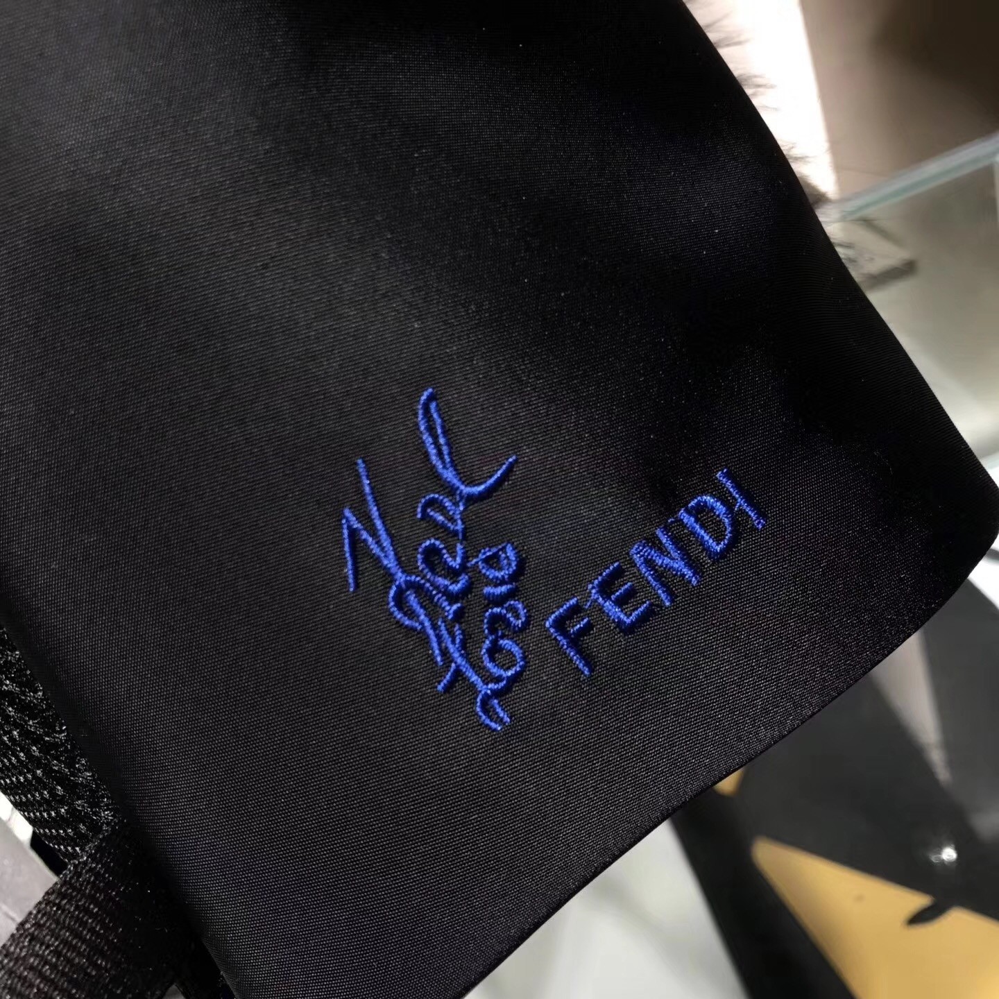 Fendi Black Fur Depict Karlito Appliques Backpack 320
