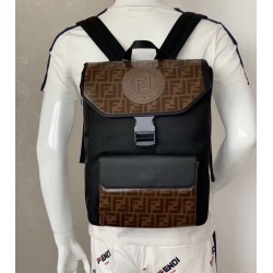 Fendi Nylon Backpack With Glazed Fabric With FF Motif  202