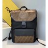 Fendi Nylon Backpack With Glazed Fabric With FF Motif  202