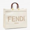 Fendi Sunshine Shopper Bag In White Calfskin 232