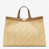 Fendi Peekaboo X Tote In Beige Canvas with FF Motif 266